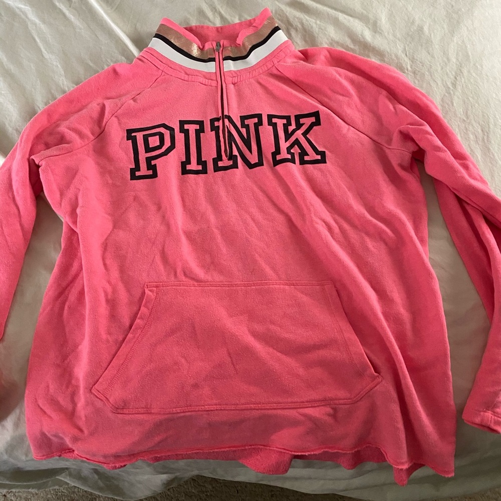 Pink quarter zip